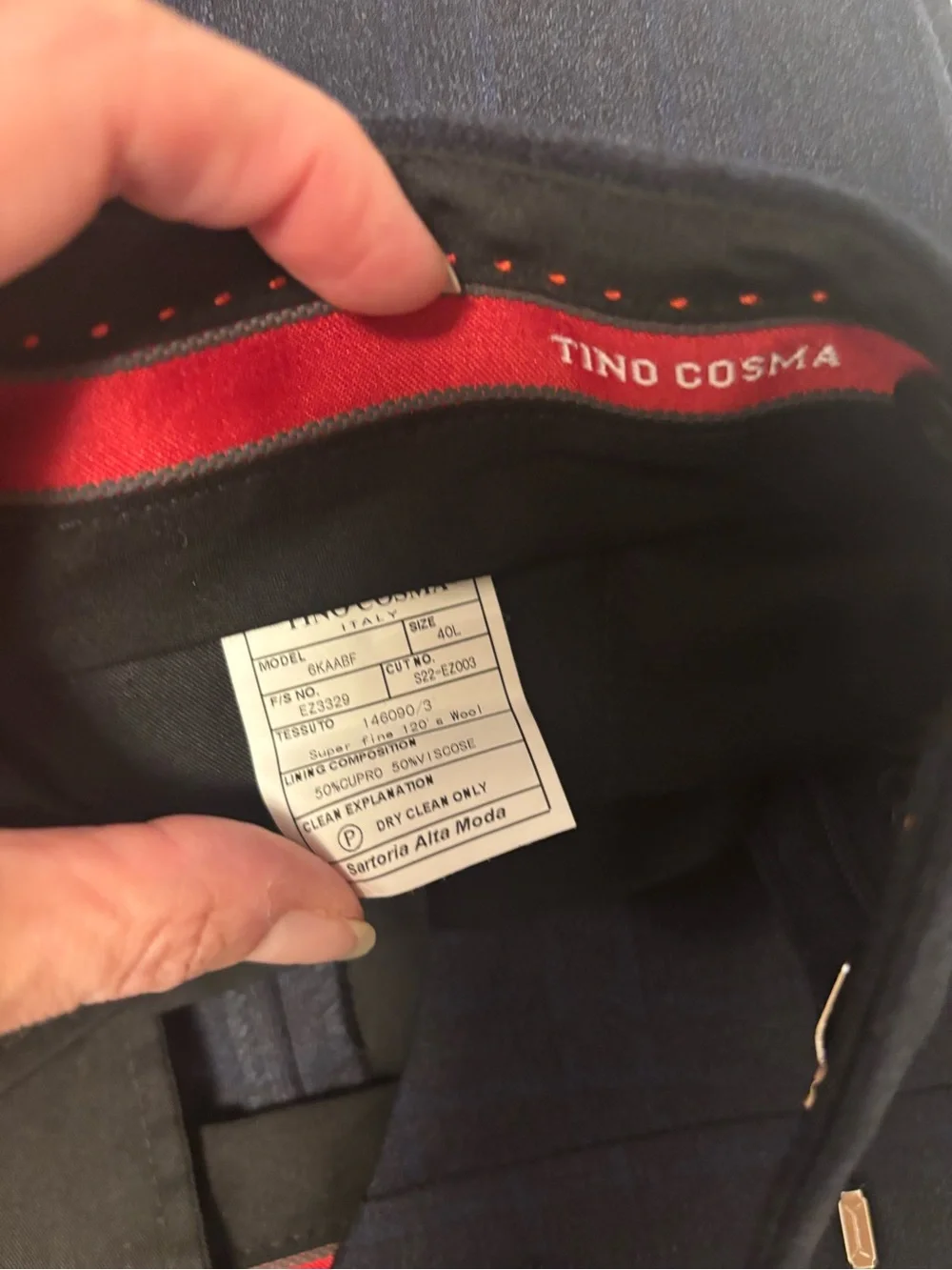 Classic Navy Men’s Suit Jacket and Trousers, Made in Italy